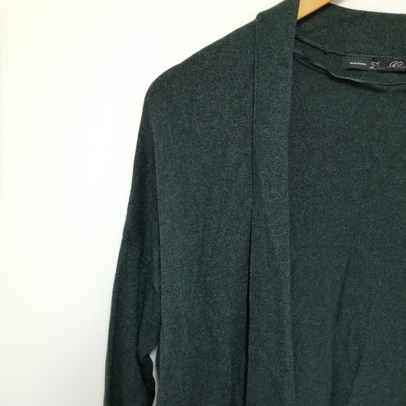 Zara knit green open oversized draped neck sweater - Picture 5 of 5